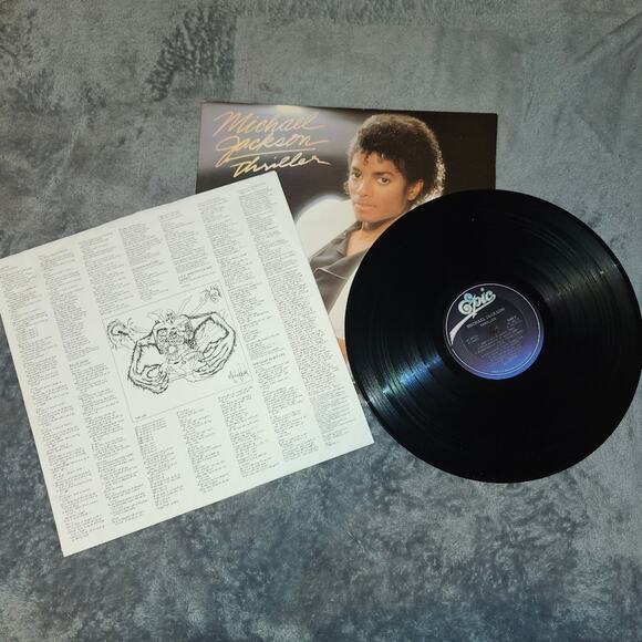 BLACK FRIDAY SALE VINTAGE Michael Jackson Thriller Vinyl Record, 1982 EUC - Picture 10 of 13